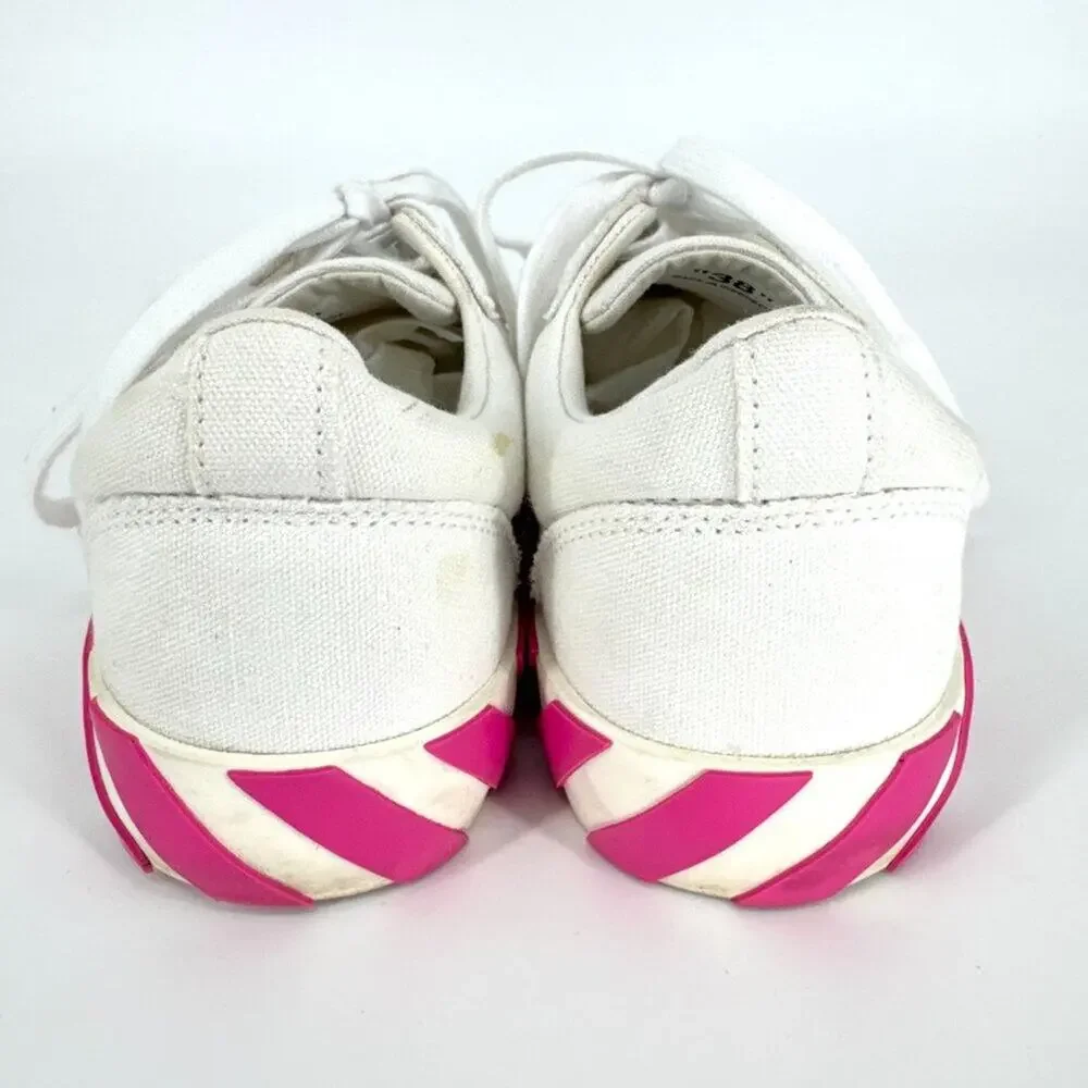 Off-White c/o Virgil Abloh Vulc White Pink Low Top Sneakers Size 38 - Picture 7 of 11